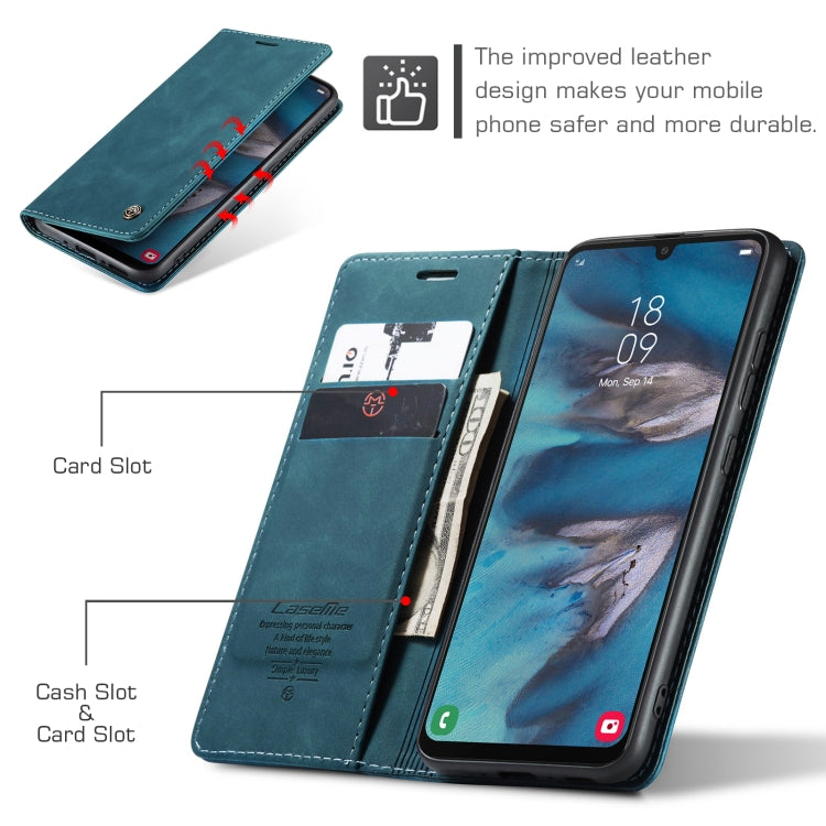 For Samsung Galaxy A34 5G CaseMe 013 Multifunctional Horizontal Flip Leather Phone Case(Blue) by CaseMe