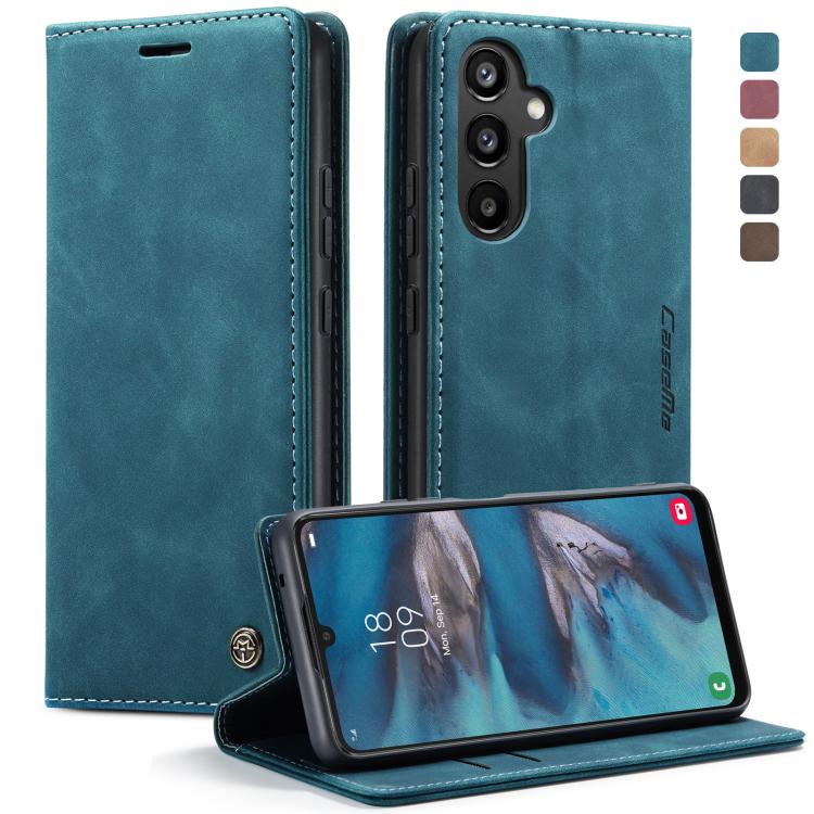 For Samsung Galaxy A34 5G CaseMe 013 Multifunctional Horizontal Flip Leather Phone Case(Blue) by CaseMe