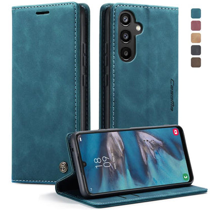 For Samsung Galaxy A34 5G CaseMe 013 Multifunctional Horizontal Flip Leather Phone Case(Blue) by CaseMe