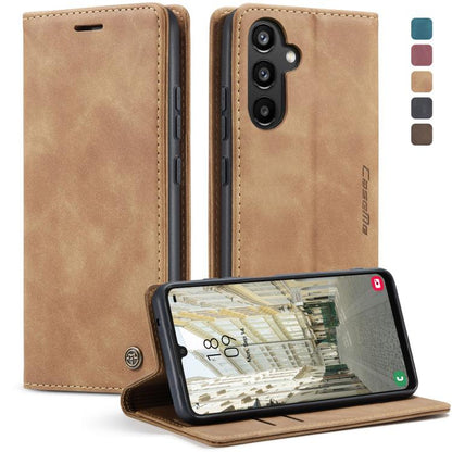 For Samsung Galaxy A34 5G CaseMe 013 Multifunctional Horizontal Flip Leather Phone Case(Brown) by CaseMe