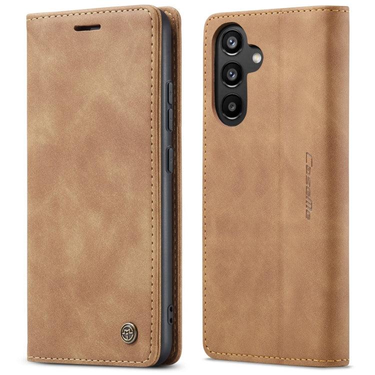 For Samsung Galaxy A34 5G CaseMe 013 Multifunctional Horizontal Flip Leather Phone Case(Brown) by CaseMe