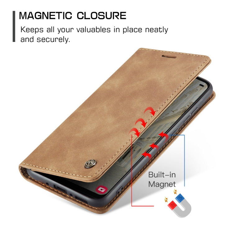 For Samsung Galaxy A34 5G CaseMe 013 Multifunctional Horizontal Flip Leather Phone Case(Brown) by CaseMe