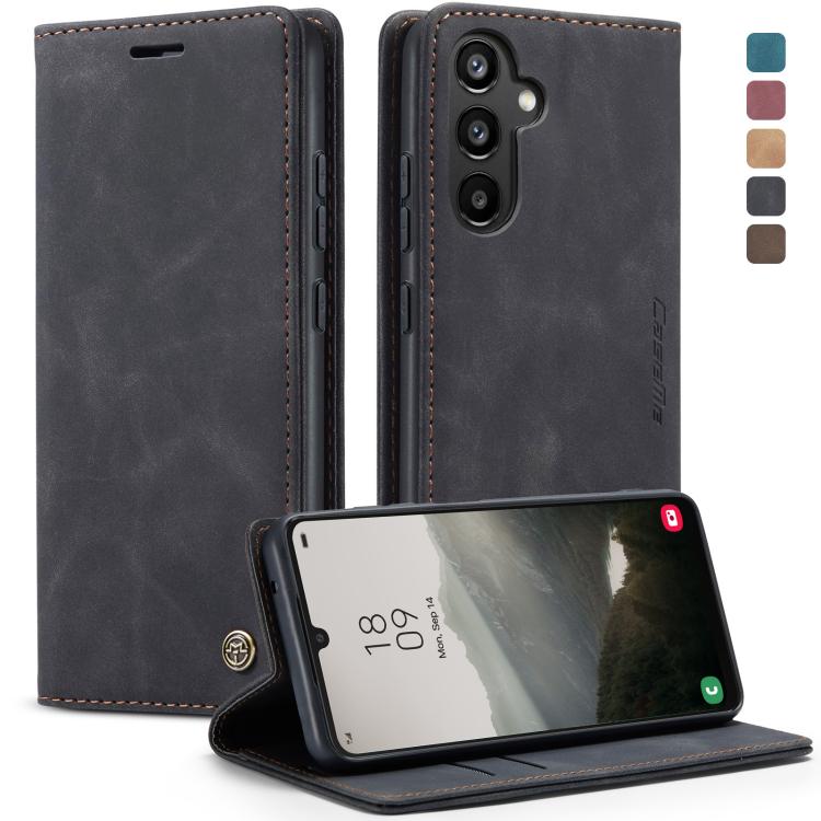 For Samsung Galaxy A34 5G CaseMe 013 Multifunctional Horizontal Flip Leather Phone Case(Black) by CaseMe