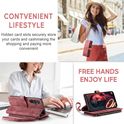 For Samsung Galaxy A34 5G CaseMe C30 Multifunctional Leather Phone Case(Red) by CaseMe