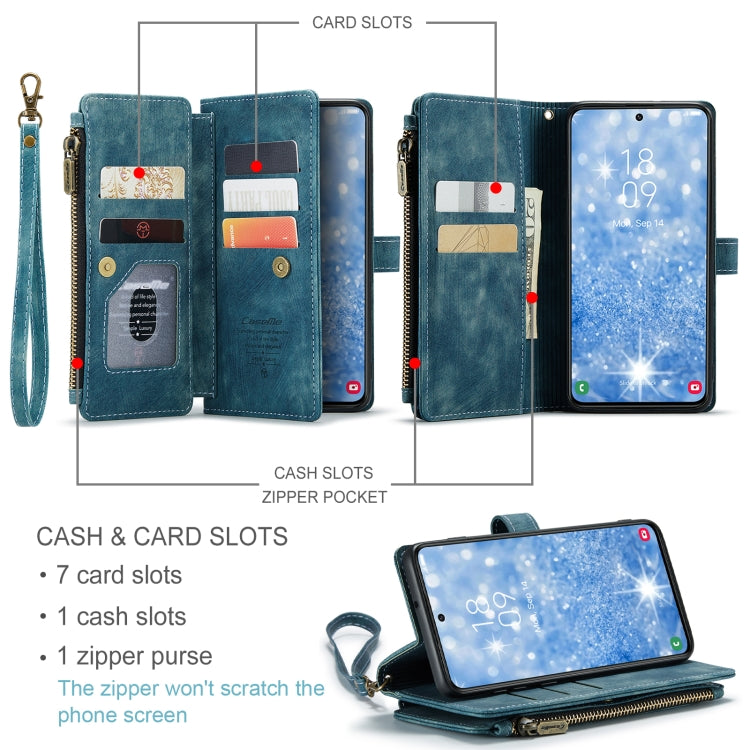 For Samsung Galaxy S23+ 5G CaseMe C30 Multifunctional Leather Phone Case(Blue) by CaseMe