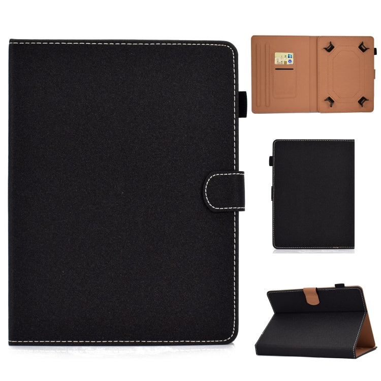 For 7 inch Solid Color Tablet PC Universal Magnetic Horizontal Flip Leather Case with Card Slots & Holder(Black) - 7 inch by buy2fix | Online Shopping UK | buy2fix
