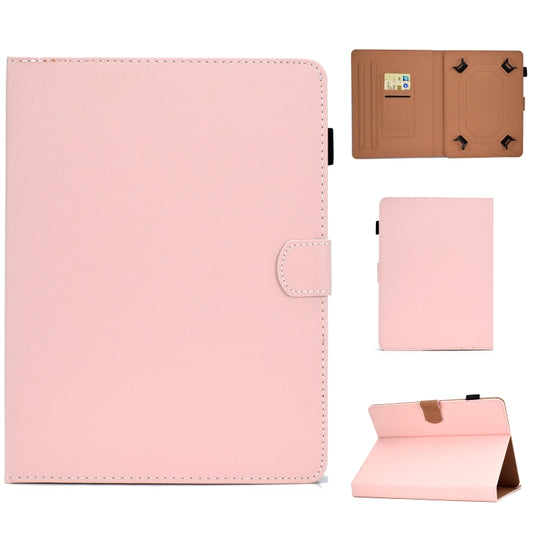 For 7 inch Solid Color Tablet PC Universal Magnetic Horizontal Flip Leather Case with Card Slots & Holder(Pink) - 7 inch by buy2fix | Online Shopping UK | buy2fix
