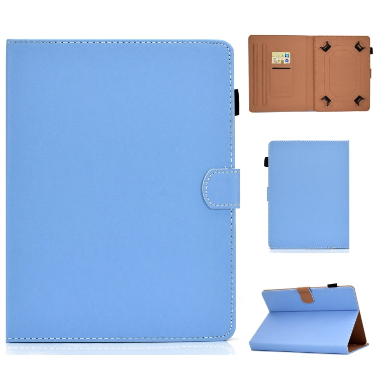 For 7 inch Solid Color Tablet PC Universal Magnetic Horizontal Flip Leather Case with Card Slots & Holder(Blue) - 7 inch by buy2fix | Online Shopping UK | buy2fix