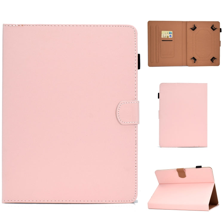For 10 inch Solid Color Tablet PC Universal Magnetic Horizontal Flip Leather Case with Card Slots & Holder(Pink) - 10 - 11 inch by buy2fix | Online Shopping UK | buy2fix