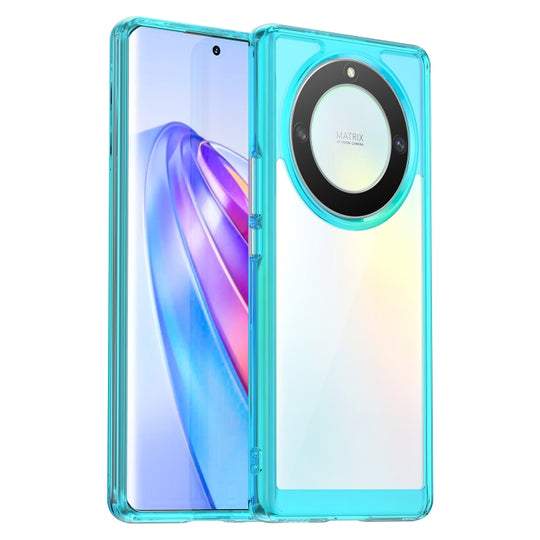 For Honor Magic5 Lite Colorful Series Acrylic + TPU Phone Case(Transparent Blue)