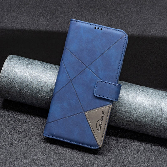 For Xiaomi Redmi K70 / K70 Pro Magnetic Buckle Rhombus Texture Leather Phone Case(Blue) by buy2fix