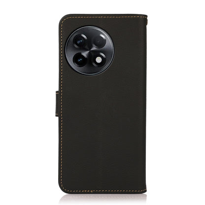 For OnePlus Ace 2 5G KHAZNEH Custer Texture RFID Genuine Leather Phone Case(Black) - OnePlus Cases by buy2fix | Online Shopping UK | buy2fix