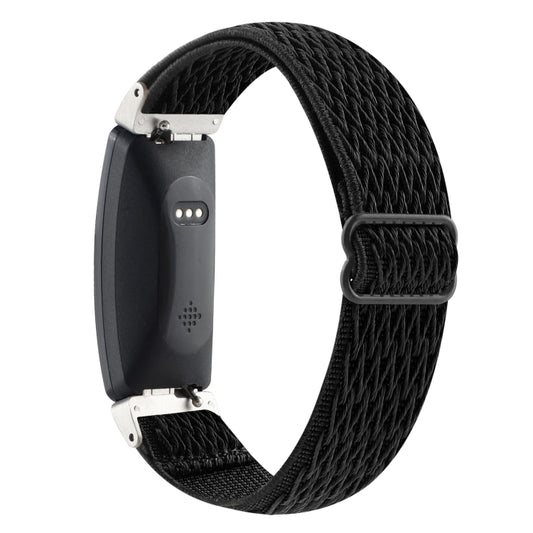 For Fitbit Inspire 2 Buckle Wave Braided Nylon Watch Band(Black) by buy2fix