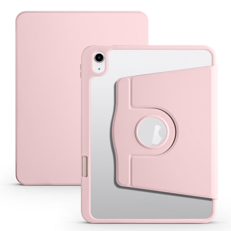 For iPad 2025 / 2022 Acrylic 360 Degree Rotation Holder Tablet Leather Case(Sand Pink) - iPad 2025 / 2022 Cases by buy2fix | Online Shopping UK | buy2fix