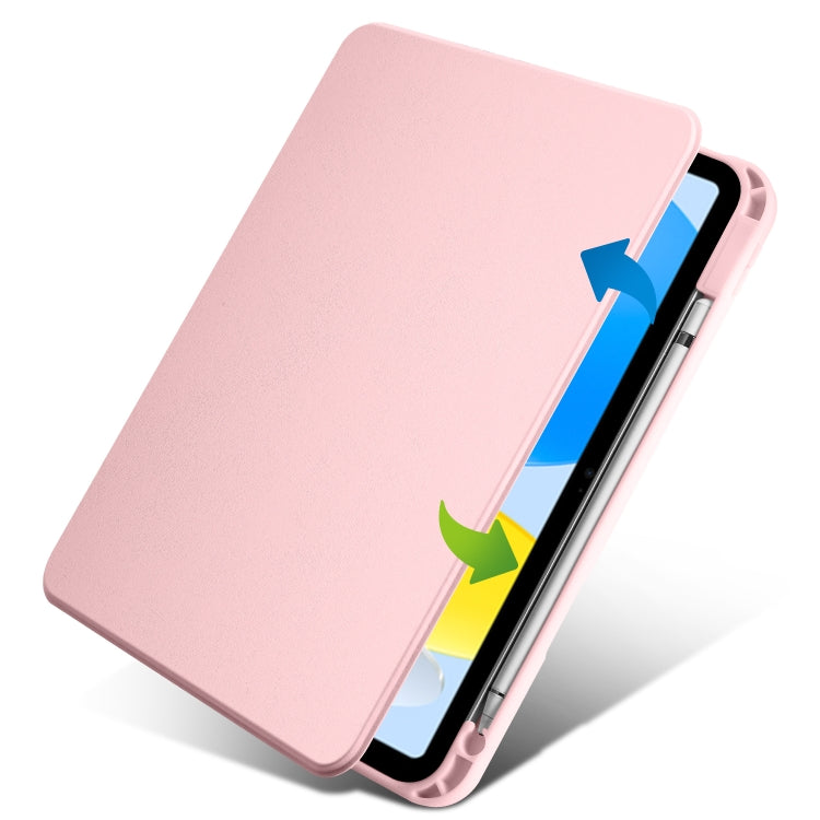 For iPad 2025 / 2022 Acrylic 360 Degree Rotation Holder Tablet Leather Case(Sand Pink) - iPad 2025 / 2022 Cases by buy2fix | Online Shopping UK | buy2fix
