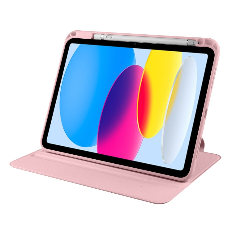 For iPad 2025 / 2022 Acrylic 360 Degree Rotation Holder Tablet Leather Case(Sand Pink) - iPad 2025 / 2022 Cases by buy2fix | Online Shopping UK | buy2fix