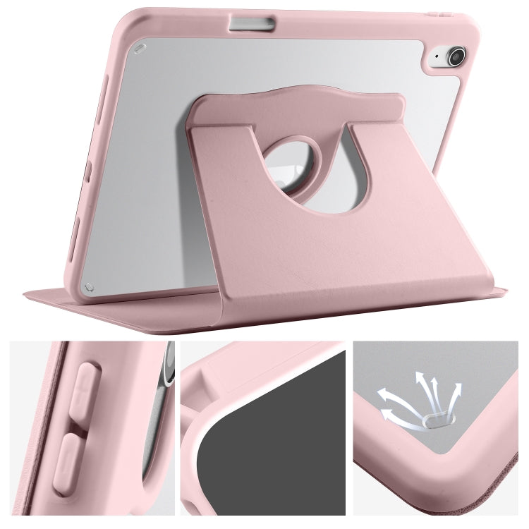For iPad 2025 / 2022 Acrylic 360 Degree Rotation Holder Tablet Leather Case(Sand Pink) - iPad 2025 / 2022 Cases by buy2fix | Online Shopping UK | buy2fix