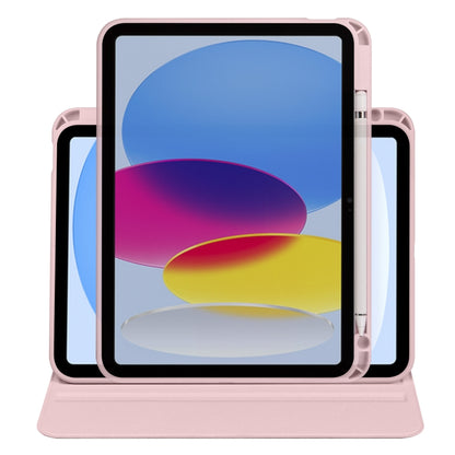 For iPad 2025 / 2022 Acrylic 360 Degree Rotation Holder Tablet Leather Case(Sand Pink) - iPad 2025 / 2022 Cases by buy2fix | Online Shopping UK | buy2fix
