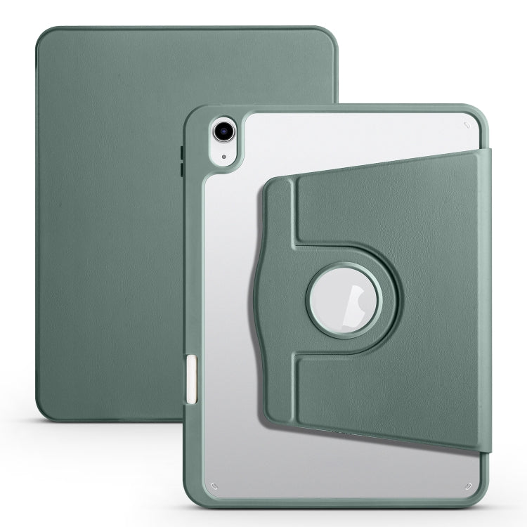 For iPad 2025 / 2022 Acrylic 360 Degree Rotation Holder Tablet Leather Case(Pine Green) - iPad 2025 / 2022 Cases by buy2fix | Online Shopping UK | buy2fix