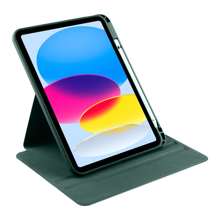 For iPad 2025 / 2022 Acrylic 360 Degree Rotation Holder Tablet Leather Case(Pine Green) - iPad 2025 / 2022 Cases by buy2fix | Online Shopping UK | buy2fix