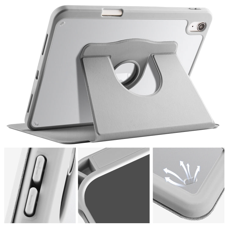 For iPad 2025 / 2022 Acrylic 360 Degree Rotation Holder Tablet Leather Case(Fog Grey) - iPad 2025 / 2022 Cases by buy2fix | Online Shopping UK | buy2fix