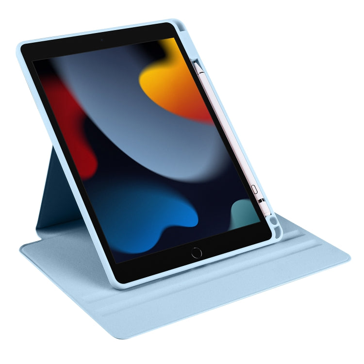For iPad 10.2 2022 / 2021 / 2020 / 2019 Acrylic 360 Degree Rotation Holder Tablet Leather Case(Ice Blue) - iPad 10.2 Cases by buy2fix | Online Shopping UK | buy2fix