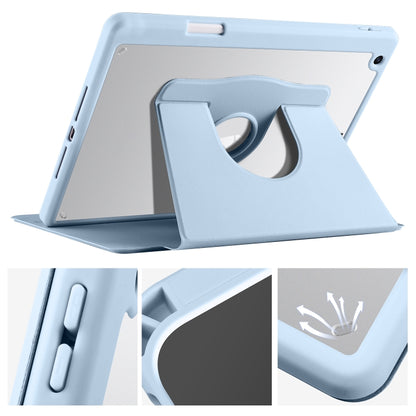 For iPad 10.2 2022 / 2021 / 2020 / 2019 Acrylic 360 Degree Rotation Holder Tablet Leather Case(Ice Blue) - iPad 10.2 Cases by buy2fix | Online Shopping UK | buy2fix