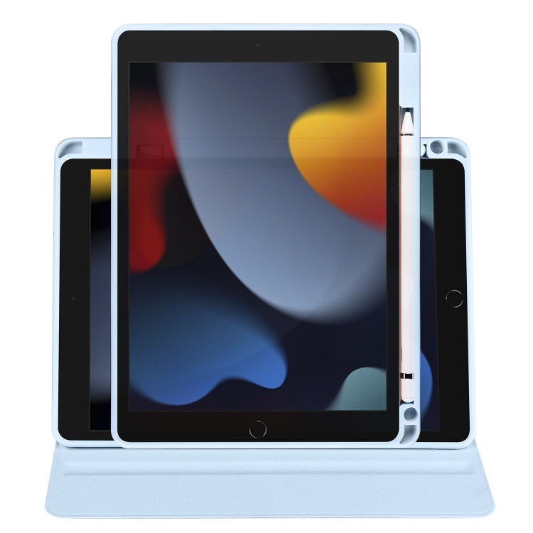 For iPad 10.2 2022 / 2021 / 2020 / 2019 Acrylic 360 Degree Rotation Holder Tablet Leather Case(Ice Blue) - iPad 10.2 Cases by buy2fix | Online Shopping UK | buy2fix
