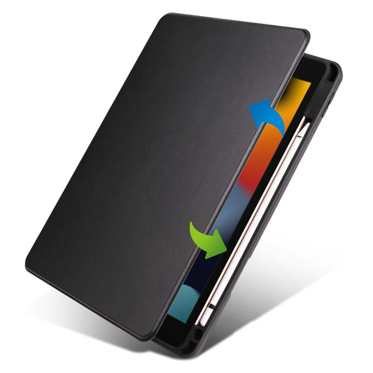 For iPad 10.2 2022 / 2021 / 2020 / 2019 Acrylic 360 Degree Rotation Holder Tablet Leather Case(Black) - iPad 10.2 Cases by buy2fix | Online Shopping UK | buy2fix