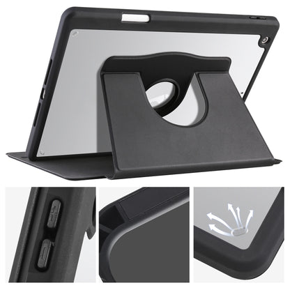 For iPad 10.2 2022 / 2021 / 2020 / 2019 Acrylic 360 Degree Rotation Holder Tablet Leather Case(Black) - iPad 10.2 Cases by buy2fix | Online Shopping UK | buy2fix