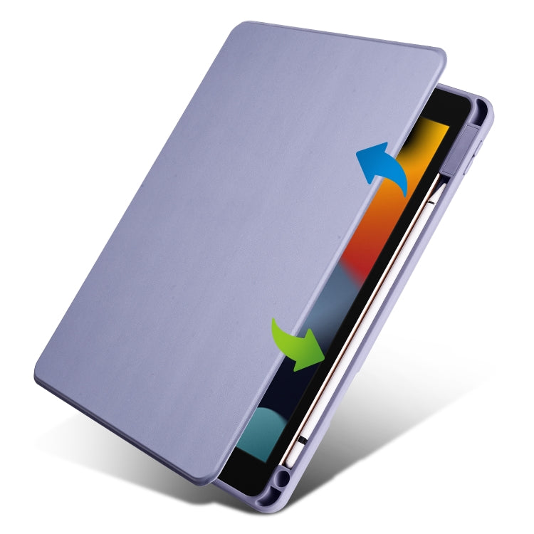 For iPad 10.2 2022 / 2021 / 2020 / 2019 Acrylic 360 Degree Rotation Holder Tablet Leather Case(Lavender Purple) - iPad 10.2 Cases by buy2fix | Online Shopping UK | buy2fix