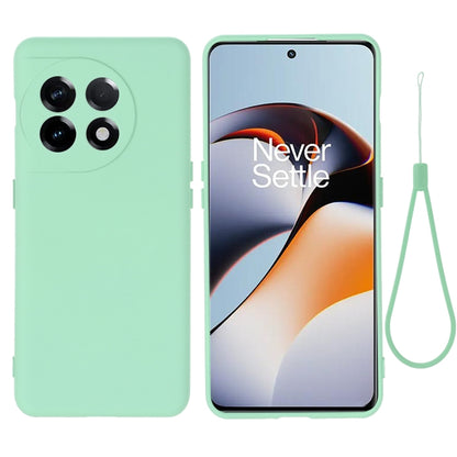 For OnePlus 11 Pure Color Liquid Silicone Shockproof Full Coverage Phone Case(Green) by buy2fix
