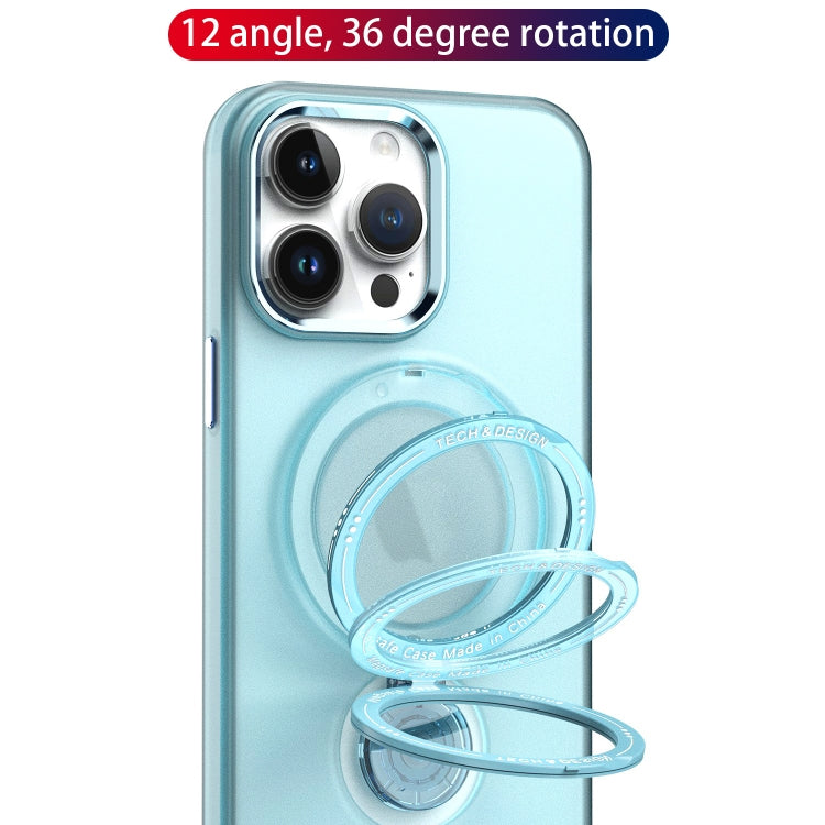 For iPhone 14 Plus 360 Degree Rotation Holder MagSafe Magnetic Phone Case(Purple) - iPhone 14 Plus Cases by buy2fix | Online Shopping UK | buy2fix