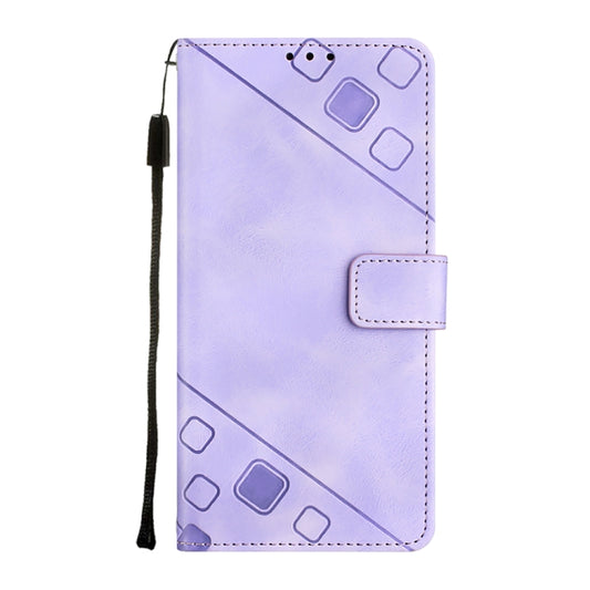 For OnePlus 11 Skin-feel Embossed Leather Phone Case(Light Purple) by buy2fix