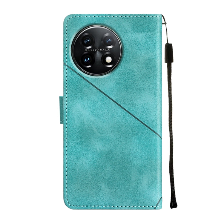 For OnePlus 11 Skin-feel Embossed Leather Phone Case(Green) by buy2fix
