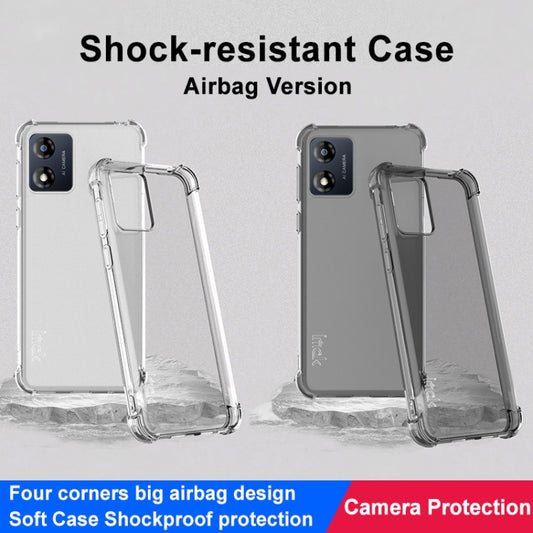 For Motorola Moto E13 4G imak Shockproof Airbag TPU Phone Case(Transparent Black) by imak