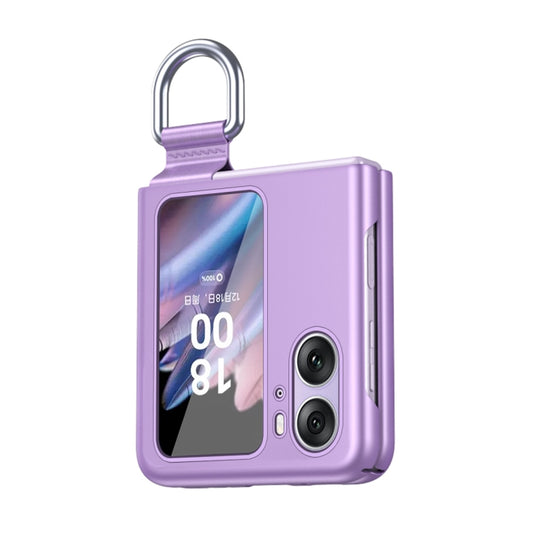 For OPPO Find N2 Flip Skin Feel Ultra-thin Ring Buckle Shockproof Phone Case(Purple) by buy2fix