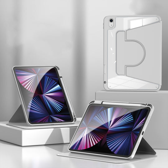 2 in 1 Acrylic Split Rotating Leather Tablet Case For iPad Air 13 2025 / 2024 / iPad Pro 12.9 2022 / 2020 / 2021 / 2018(Grey)