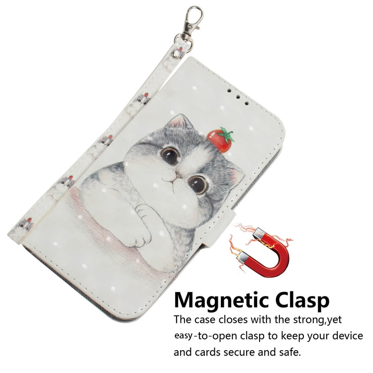 For OPPO Reno8 T 4G 3D Colored Horizontal Flip Leather Phone Case(Cute Cat) - OPPO Cases by buy2fix | Online Shopping UK | buy2fix