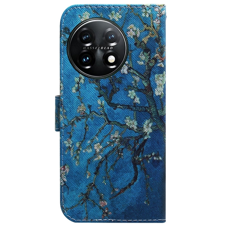 For OnePlus 11 Coloured Drawing Flip Leather Phone Case(Apricot) by buy2fix