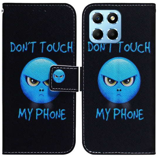 For Honor X8 5G Coloured Drawing Flip Leather Phone Case(Anger)