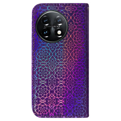 For OnePlus 11 Colorful Magnetic Buckle Leather Phone Case(Purple) - OnePlus Cases by buy2fix | Online Shopping UK | buy2fix