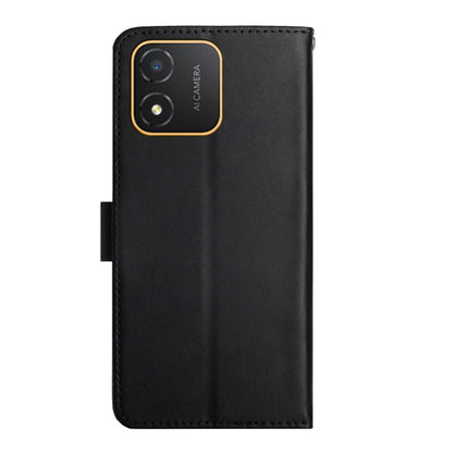 For Honor X5 4G Genuine Leather Fingerprint-proof Flip Phone Case(Black) - Honor Cases by buy2fix | Online Shopping UK | buy2fix