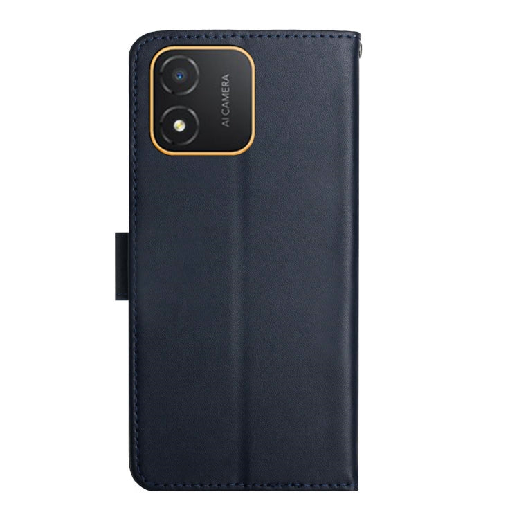 For Honor X5 4G Genuine Leather Fingerprint-proof Flip Phone Case(Blue) - Honor Cases by buy2fix | Online Shopping UK | buy2fix