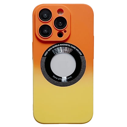 For iPhone 14 Pro Gradient Skin Feel MagSafe Magnetic Phone Case(Orange + Yellow) - iPhone 14 Pro Cases by buy2fix | Online Shopping UK | buy2fix