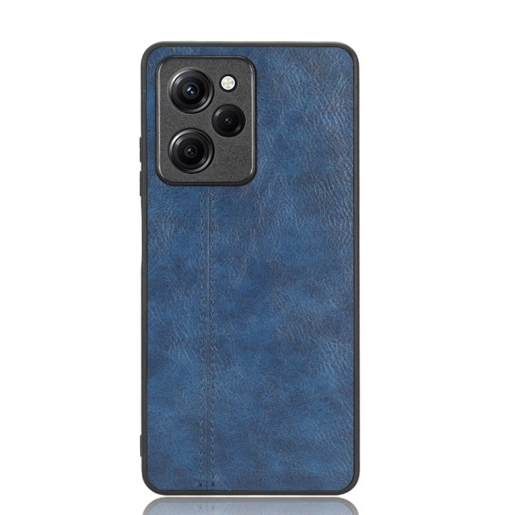 For Xiaomi Redmi Note 12 Pro Speed/Poco X5 Pro 5G Sewing Cow Pattern Skin PC + PU + TPU Phone Case(Blue) by buy2fix