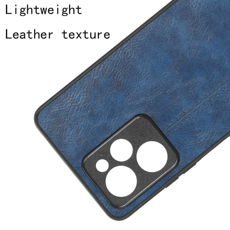 For Xiaomi Redmi Note 12 Pro Speed/Poco X5 Pro 5G Sewing Cow Pattern Skin PC + PU + TPU Phone Case(Blue) by buy2fix