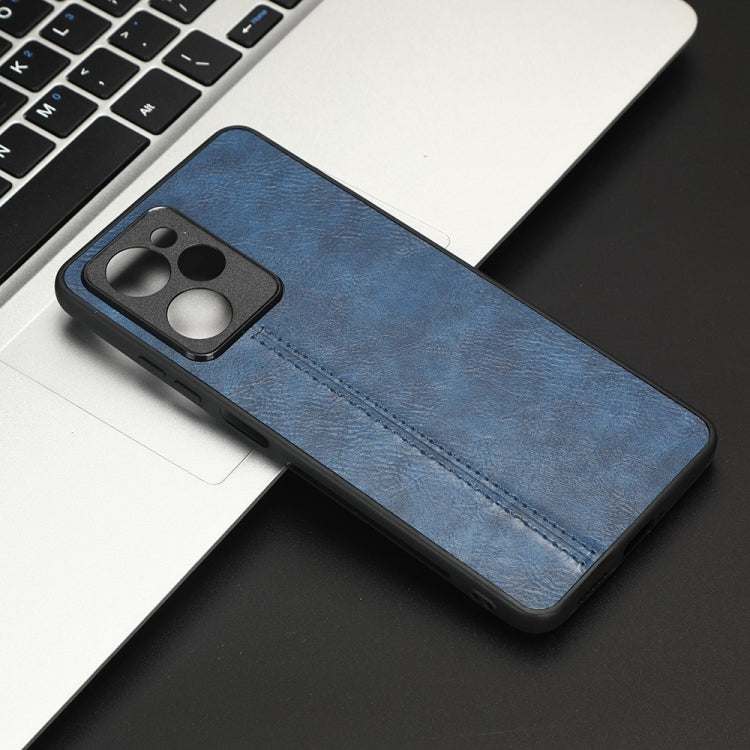 For Xiaomi Redmi Note 12 Pro Speed/Poco X5 Pro 5G Sewing Cow Pattern Skin PC + PU + TPU Phone Case(Blue) by buy2fix