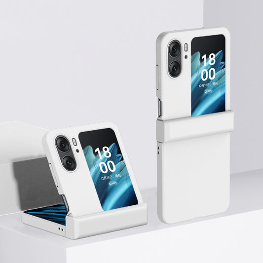 For OPPO Find N2 Flip Three-stage Skin Feel PC Phone Case with Hinge(White) - Find N2 Flip Cases by buy2fix | Online Shopping UK | buy2fix