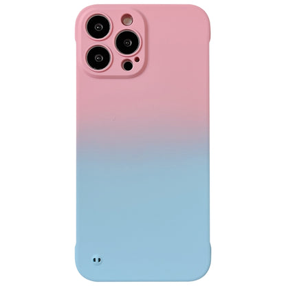 For iPhone 14 Pro Max Frameless Skin Feel Gradient Phone Case(Pink + Light Blue) - iPhone 14 Pro Max Cases by buy2fix | Online Shopping UK | buy2fix